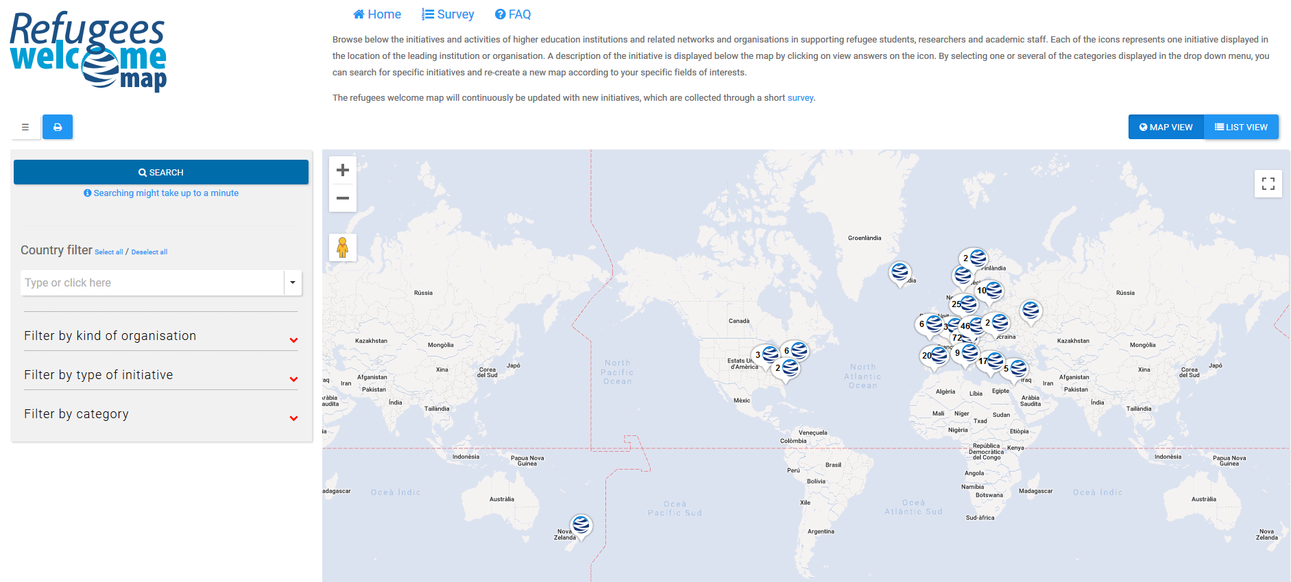 Refugees Welcome Map