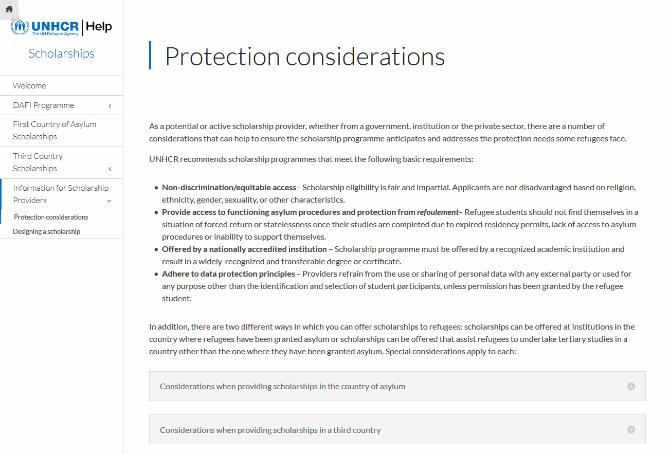 Protection considerations (UNHCR)